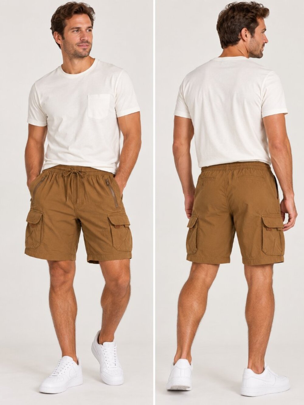 Like NEW Aeropostale Men's Cargo utility Shorts in Rust Brown